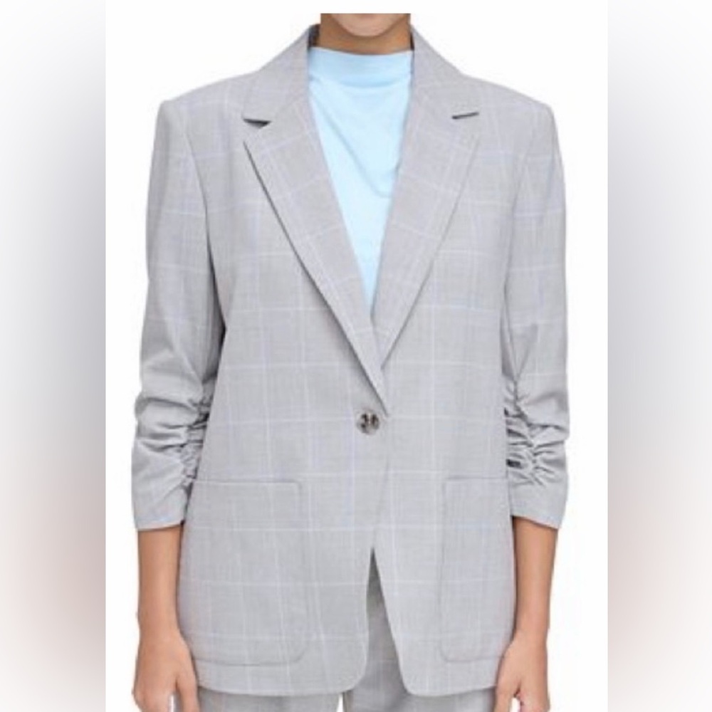 Calvin Klein Women’s Gray Plaid Blazer- size 6